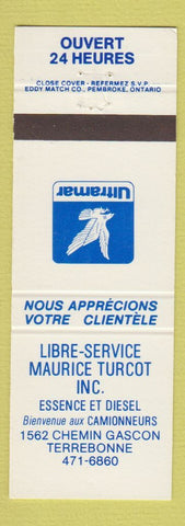 Matchbook Cover - Libre Service Maurice Turcot Terrebonne QC