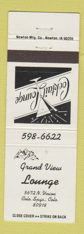 Matchbook Cover - Grand View Lounge Colorado Springs