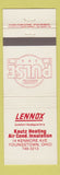 Matchbook Cover - Lennox Kautz Heating Youngstown OH
