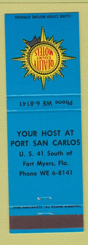 Matchbook Cover - Quality Court Motels Port San Carlos Fort Myers FL
