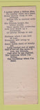 Matchbook Cover - Junior's Eats Restaurant South Beloit IL