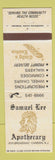 Matchbook Cover - Samuel Lee Apothecary Camden NJ