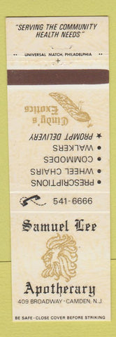 Matchbook Cover - Samuel Lee Apothecary Camden NJ