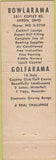 Matchbook Cover - Bowlarama Bowling Akron OH