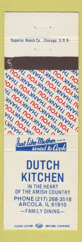 Matchbook Cover - Dutch Kitchen Arcola IL