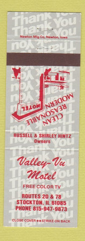 Matchbook Cover - Valley Vu Motel Stockton IL