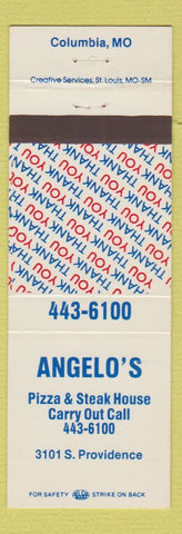 Matchbook Cover - Angelo's Pizza Steak House Columbia MO