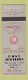 Matchbook Cover - Bulova Watches Post Jewelers Erie PA