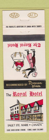 Matchbook Cover - The Royal Hotel Sault Ste Marie ON