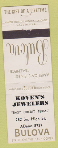Matchbook Cover - Bulova Watches Koven's