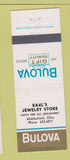 Matchbook Cover - Bulova Watches Karl's Middlefield OH