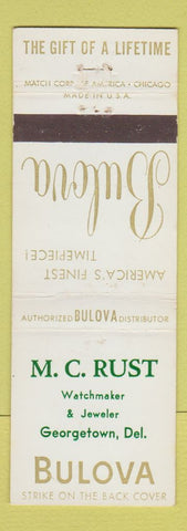 Matchbook Cover - Bulova Watches MC Rust Georgetown DE