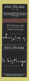 Matchbook Cover - Le Bistingo French Restaurant Outremont QC