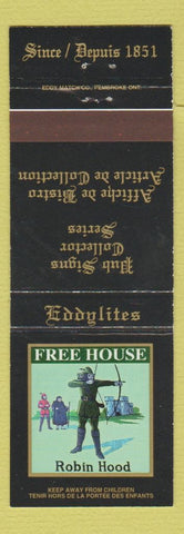 Matchbook Cover - Eddy Match Pub Signs Free House Robin Hood