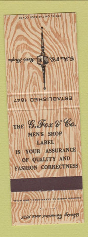 Matchbook Cover - G Fox Men's Clotehs CT