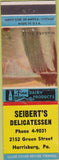 Matchbook Cover - Seibert's Deli Harrisburg PA CREASE