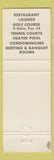 Matchbook Cover - Fox Run Resort Ludlow VT