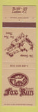 Matchbook Cover - Resort Fox Run Ludlow VT