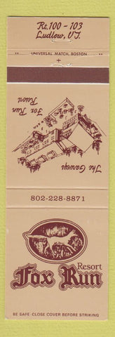 Matchbook Cover - Resort Fox Run Ludlow VT