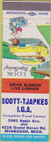 Matchbook Cover - Scott Tjapkes IGA grocery Muskegon MI