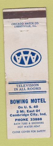 Matchbook Cover - Bowing Motel Cambridge City IN WEAR