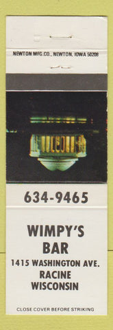 Matchbook Cover - Wimpy's Bar Racine WI