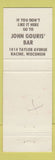 Matchbook Cover - Wimpy's Bar Racine WI
