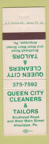 Matchbook Cover - Queen City Cleaners Tailors Aliquippa PA
