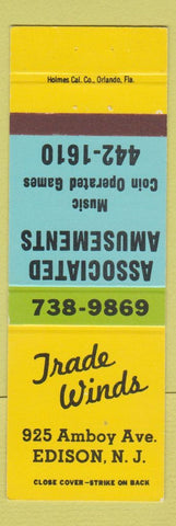 Matchbook Cover - Trade Winds Edison NJ Associated Amusement