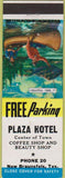 Matchbook Cover - Plaza Hotel New Braunsfels TX