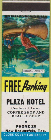 Matchbook Cover - Plaza Hotel New Braunsfels TX