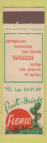 Matchbook Cover - Florid Fruit Drinks Belgium