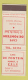 Matchbook Cover - Cafe De Fontein Markt Zele Belgium
