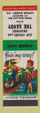 Matchbook Cover - The Savoy Upper Darby PA Slip Covers Drapes
