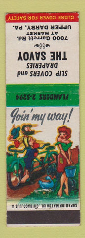 Matchbook Cover - The Savoy Upper Darby PA Slip Covers Drapes