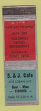 Matchbook Cover - S&J Cafe Sam Lima WEAR