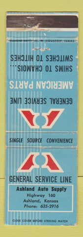 Matchbook Cover - General Service Auto Parts Ashland KS WEAR