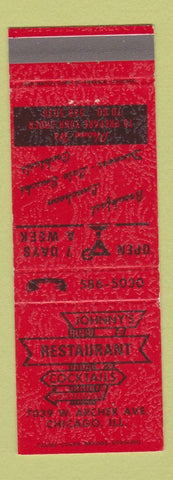 Matchbook Cover - Johnny's Restaurant Chicago IL