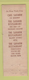 Matchbook Cover - Savarins Restaurants Washington DC