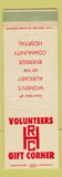Matchbook Cover - Volunteers Gift Corner Riverside Community Hospital CA WEAR