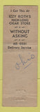 Matchbook Cover - Kay Jewelry OH