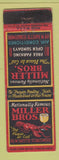 Matchbook Cover - Miller Bros Restaurant Baltimore MD WEAR
