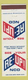 Matchbook Cover - Military NCO Reenlist recruiting