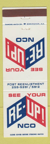 Matchbook Cover - Military NCO Reenlist recruiting