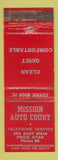 Matchbook Cover - Mission Auto Court Price UT WEAR