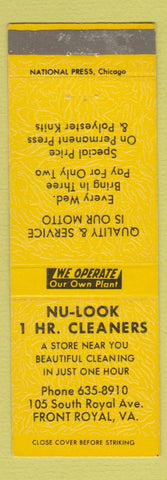 Matchbook Cover - Nu Look Cleaners Front Royal VA