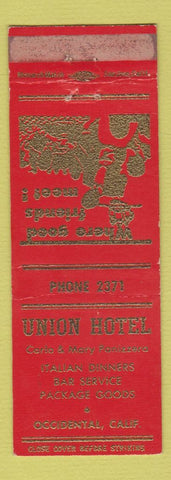 Matchbook Cover - Union Hotel Occidental CA WEAR
