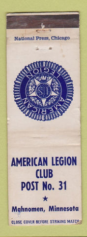 Matchbook Cover - American Legion Club Mahnomen MN WEAR