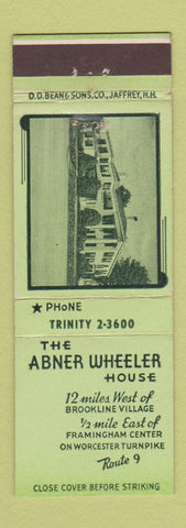 Matchbook Cover - Abner Wheeler House Framingham Center MA