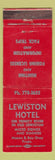 Matchbook Cover - Lewiston Hotel CA WEAR